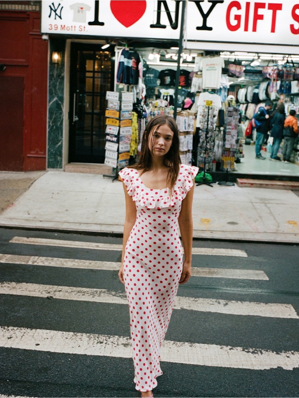 Realisation Par Red White Polka Dot Silk Claudia Dress